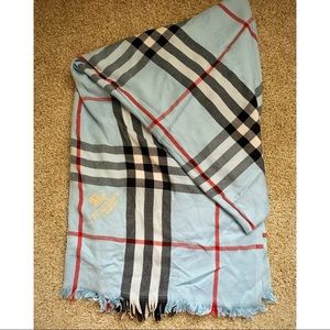 Burberry Blue Plaid Scarf